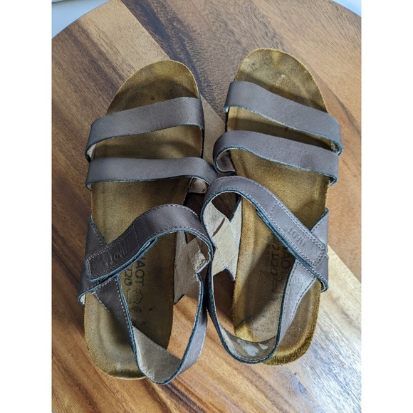 Naot Kayla 38 womens sandals US size 7 / 7.5 copper leather brown footbed - Picture 9 of 10